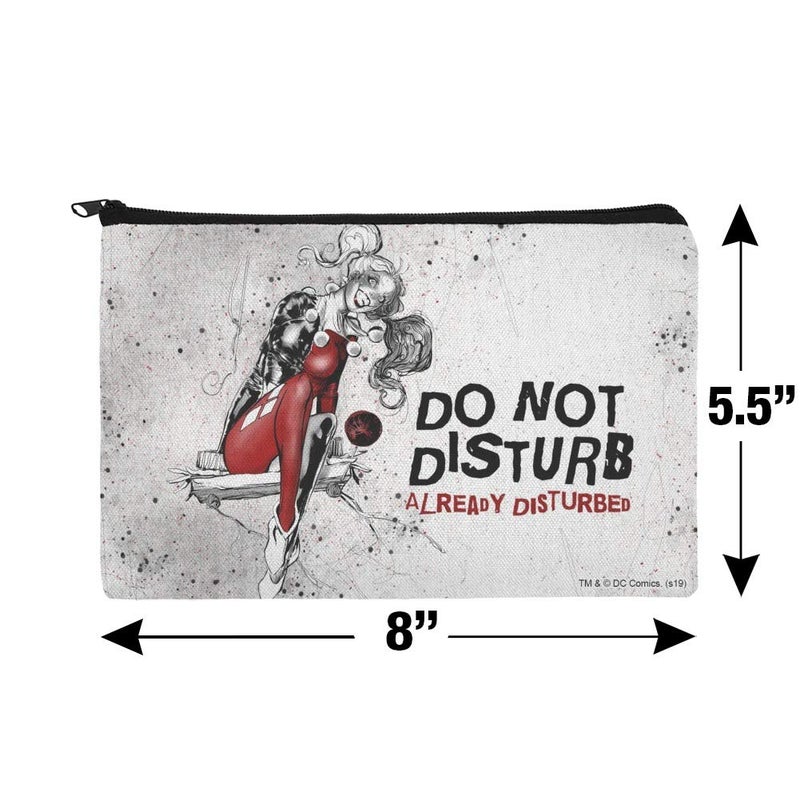 GRAPHICS & MORE Harley Quinn Already Disturbed Makeup Cosmetic Bag Organizer Pouch - Image 4